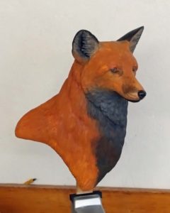 red fox, wildlife sculpting, wildlife art, sculpting, Fine art, wood carving
